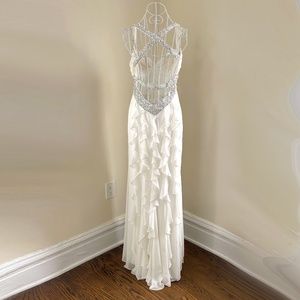 Gorgeous Gown with Ruffles, Sequin, open back